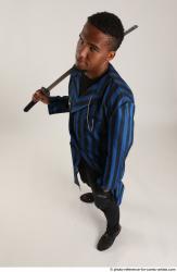 Man Adult Average Black Fighting with sword Standing poses Casual